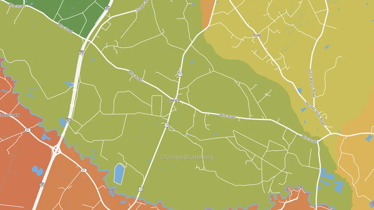 Grover, SC Map of Robbery Rates