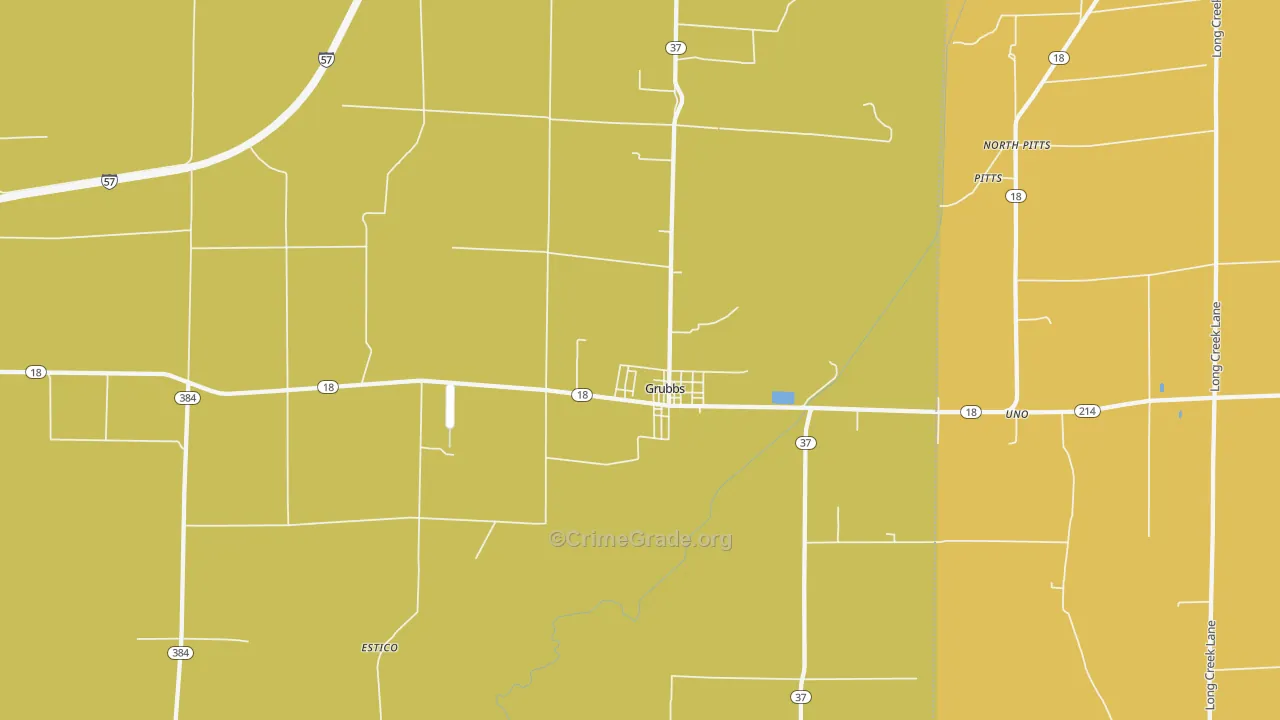 Grubbs, AR Map of Robbery Rates