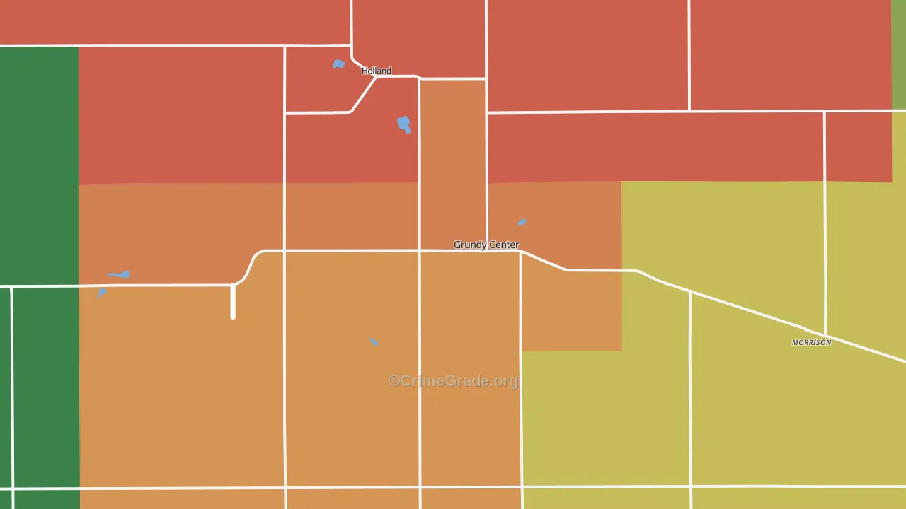 Grundy Center, IA Map of Robbery Rates