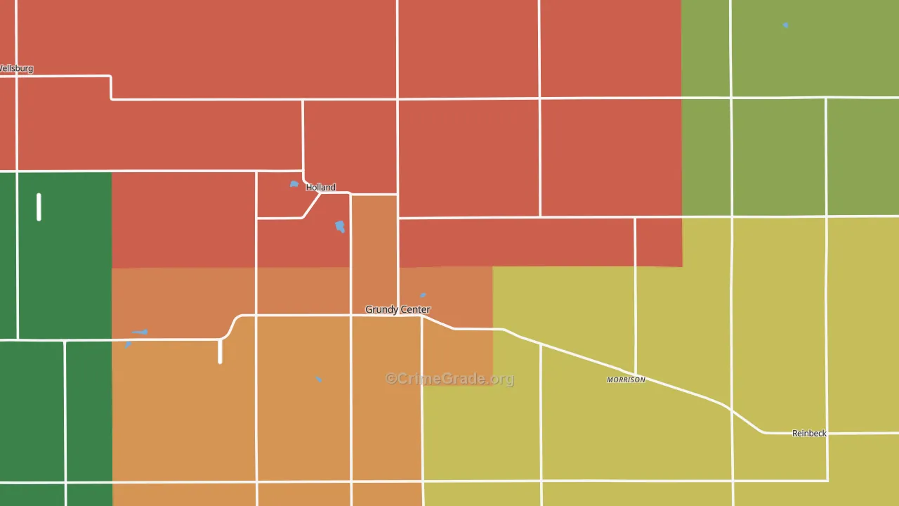 Grundy County, IA Map of Robbery Rates