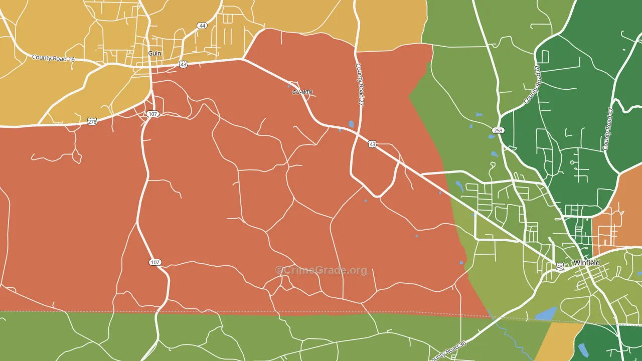 Gu-Win, AL Map of Robbery Rates