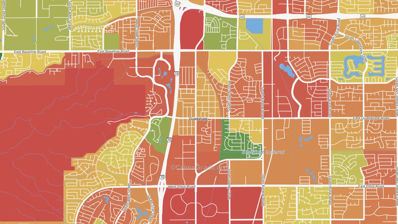 Guadalupe, AZ Map of Robbery Rates