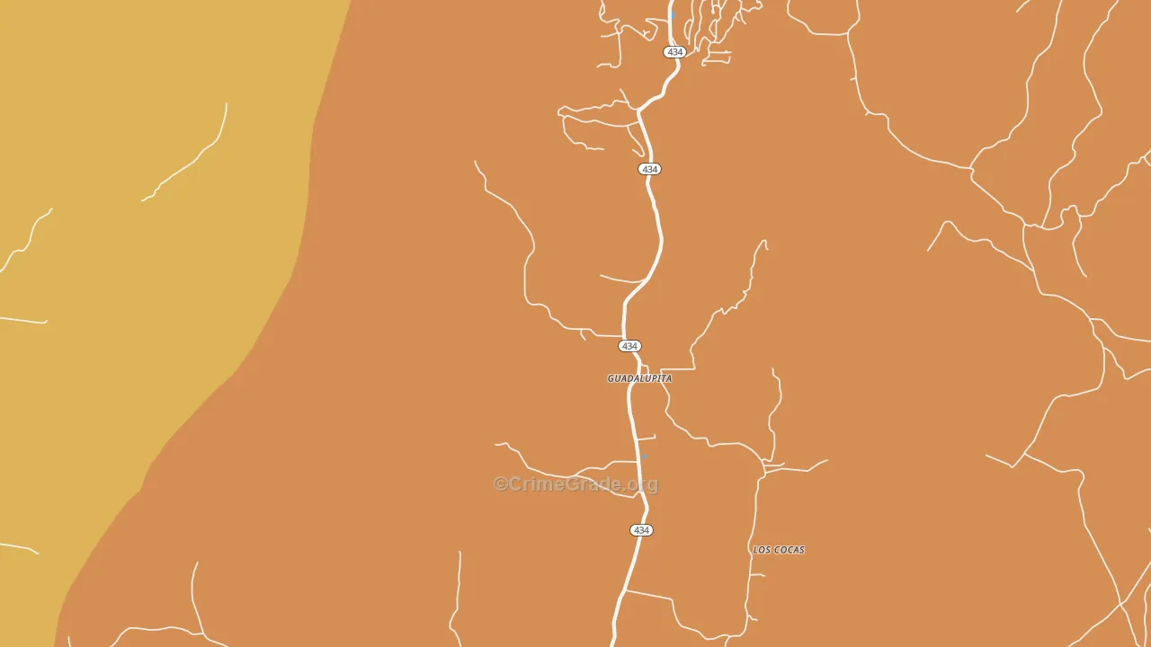 Guadalupita, NM Map of Robbery Rates