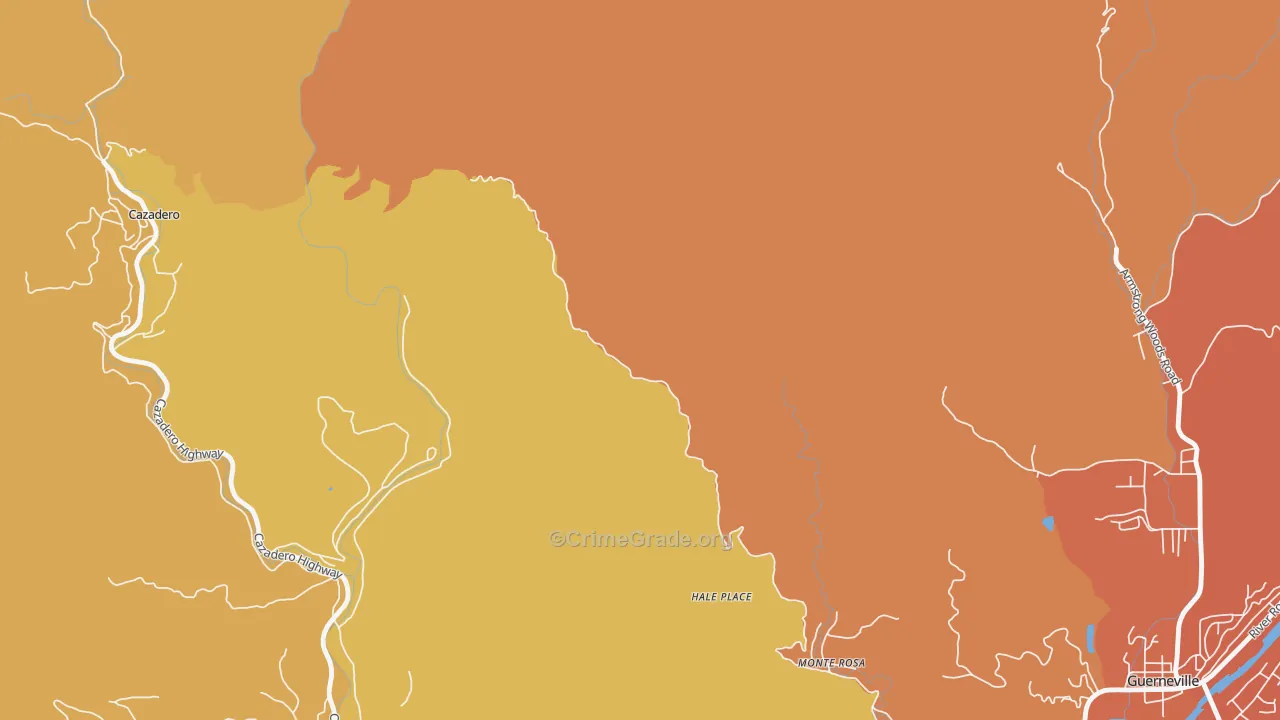 Guernewood Park, CA Map of Robbery Rates