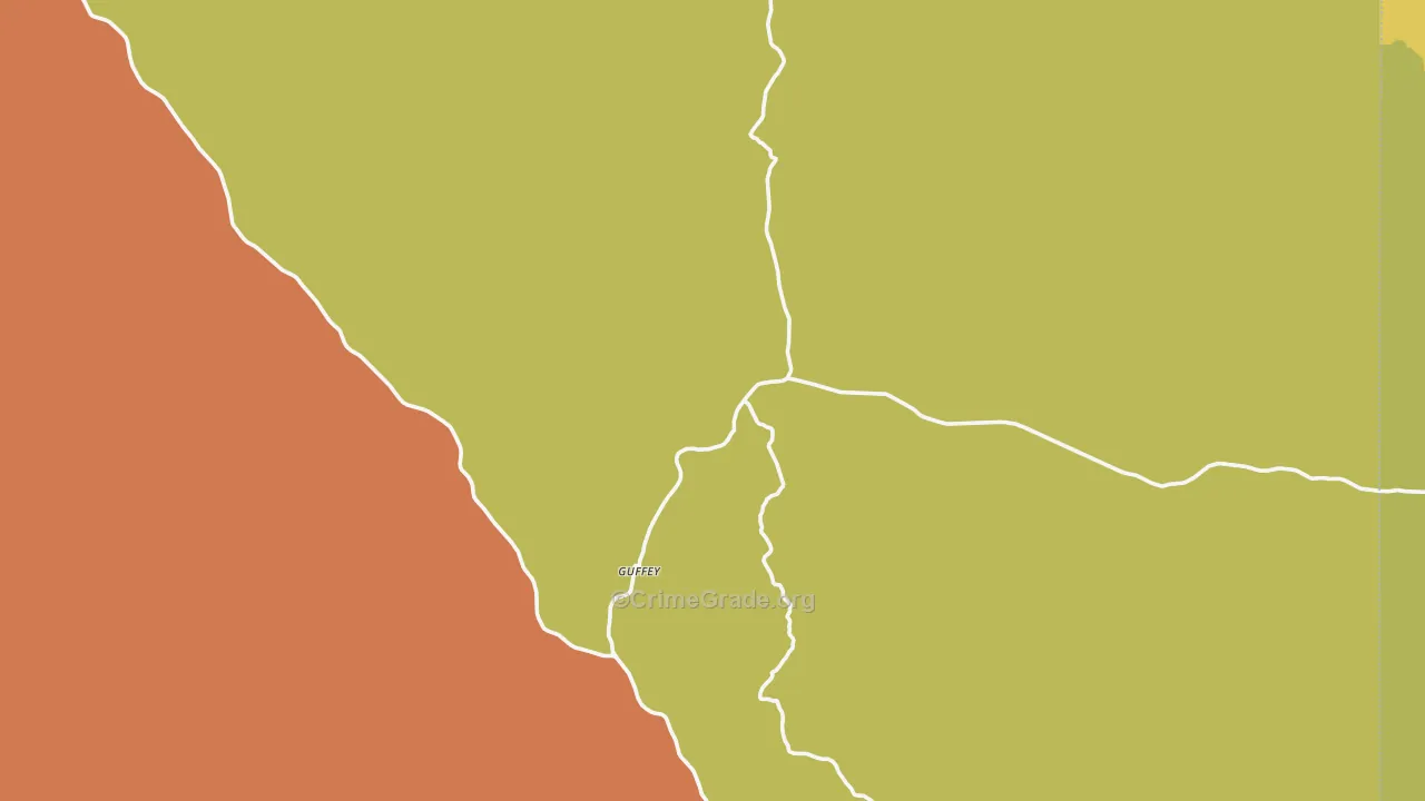 Guffey, CO Map of Robbery Rates