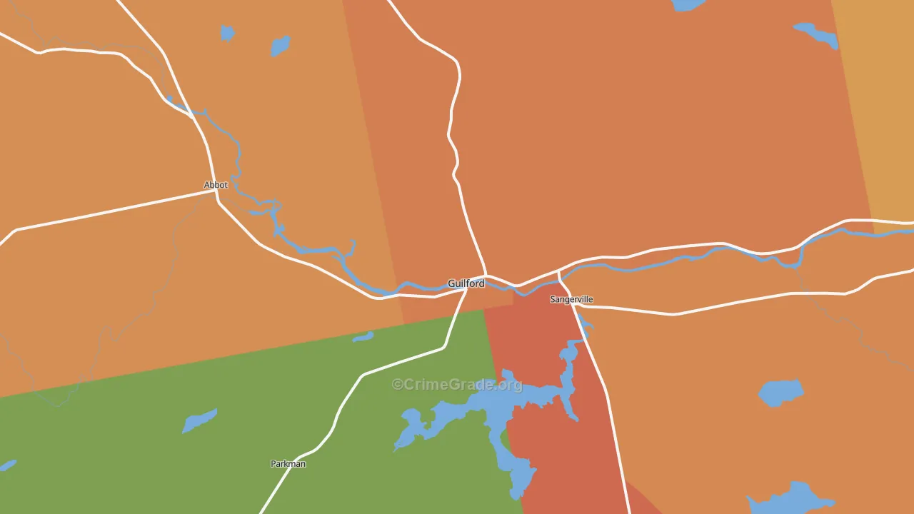 Guilford, ME Map of Robbery Rates