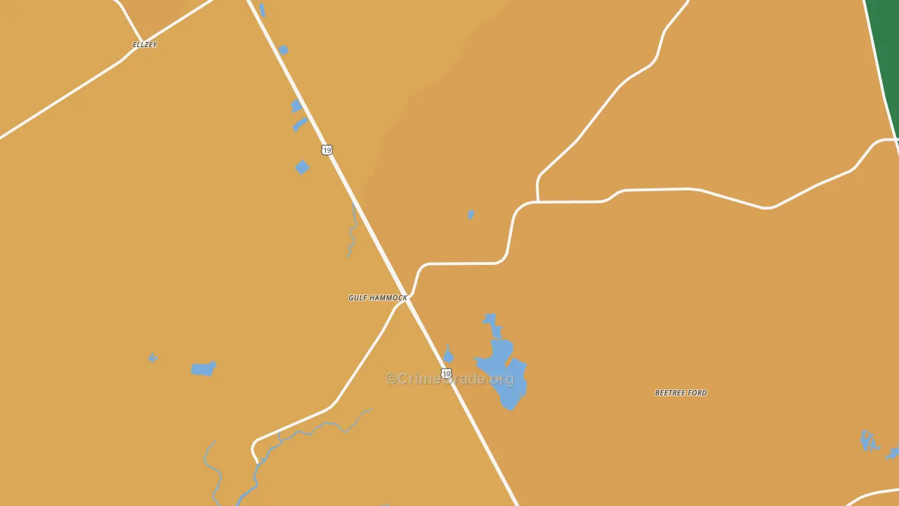 Gulf Hammock, FL Map of Robbery Rates