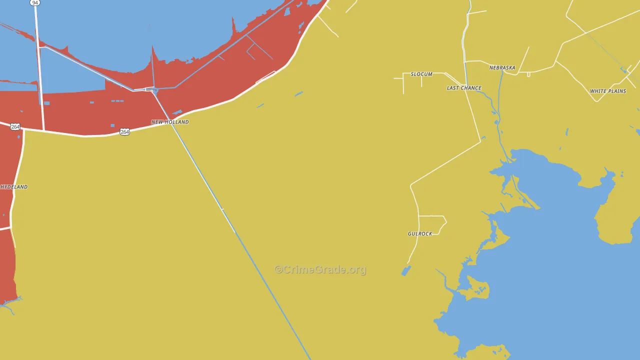 Gulrock, NC Map of Robbery Rates