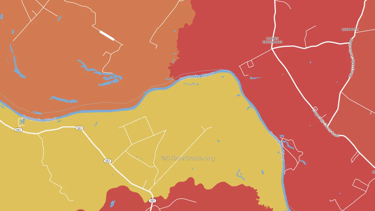 Gumberry, NC Map of Robbery Rates