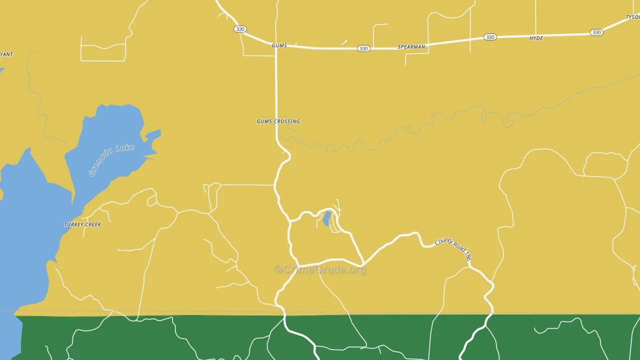 Gums, MS Map of Robbery Rates