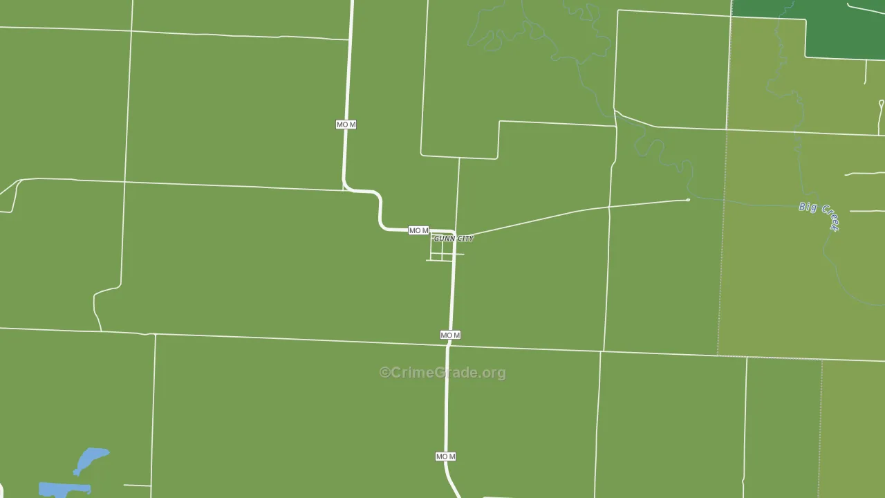 Gunn City, MO Map of Robbery Rates