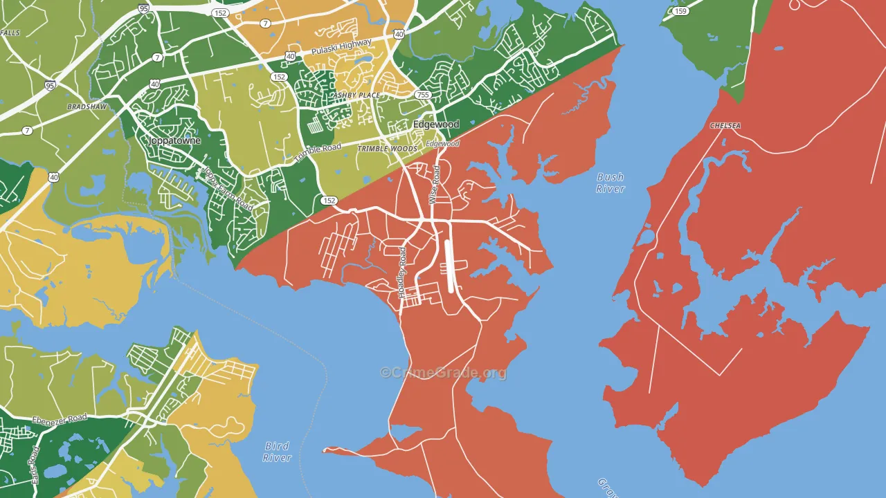 Gunpowder, MD Map of Robbery Rates