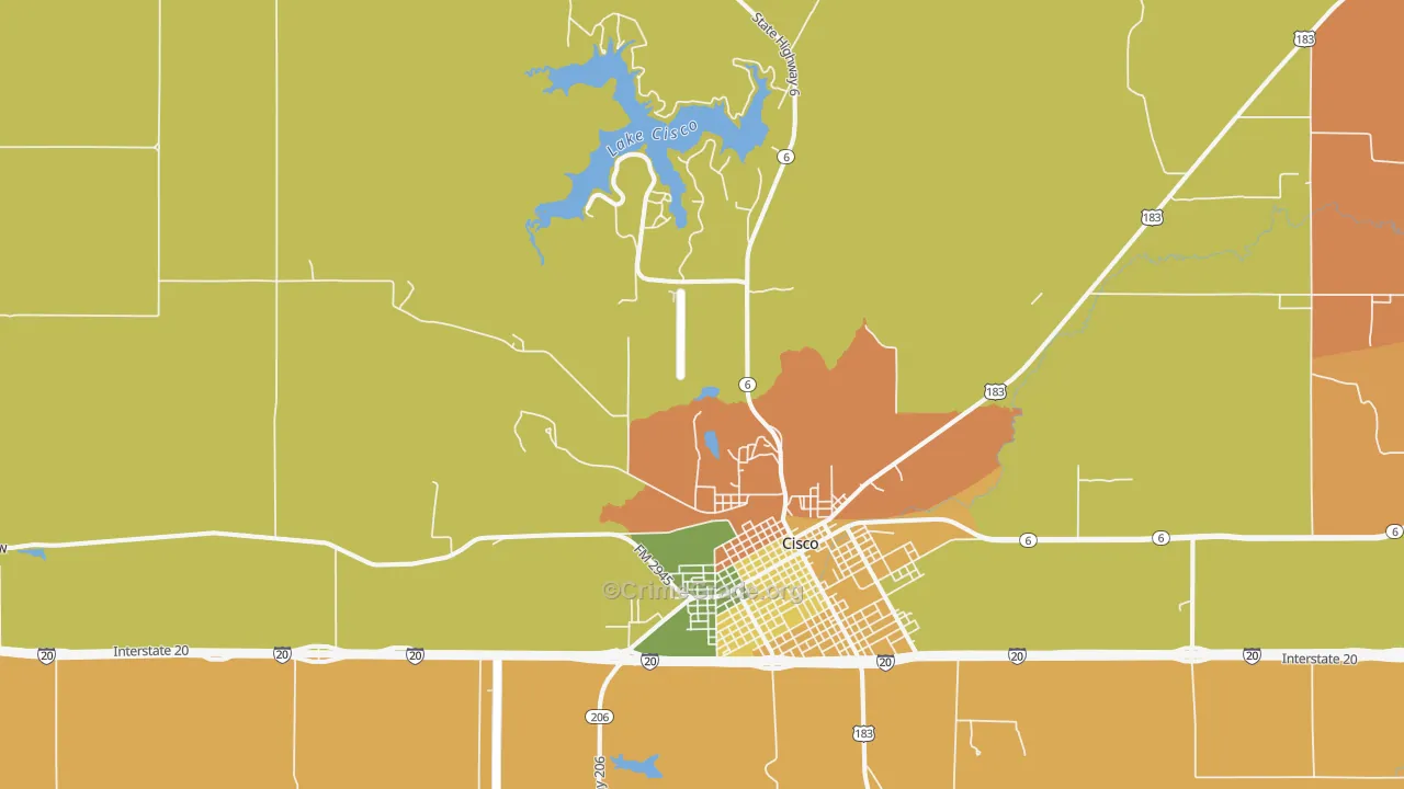 Gunsight, TX Map of Robbery Rates