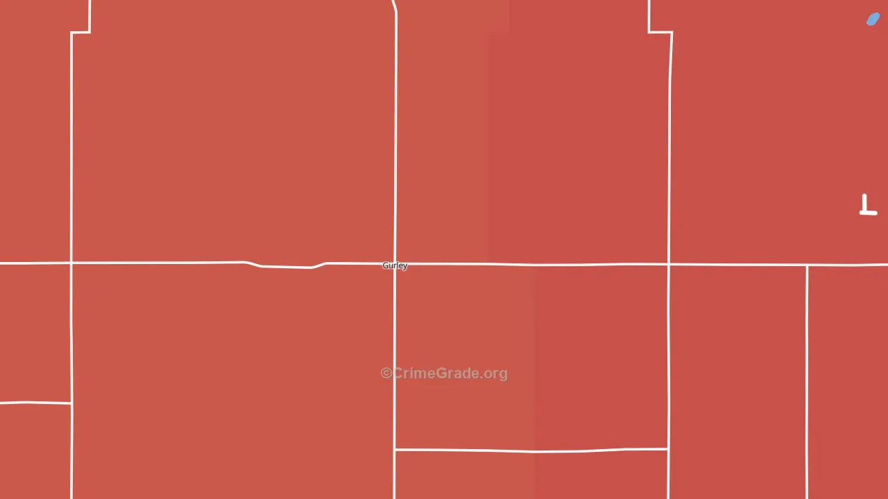 Gurley, NE Map of Robbery Rates