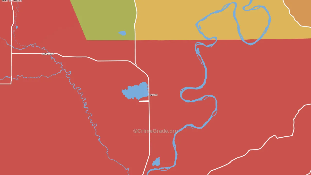 Gusher, UT Map of Robbery Rates
