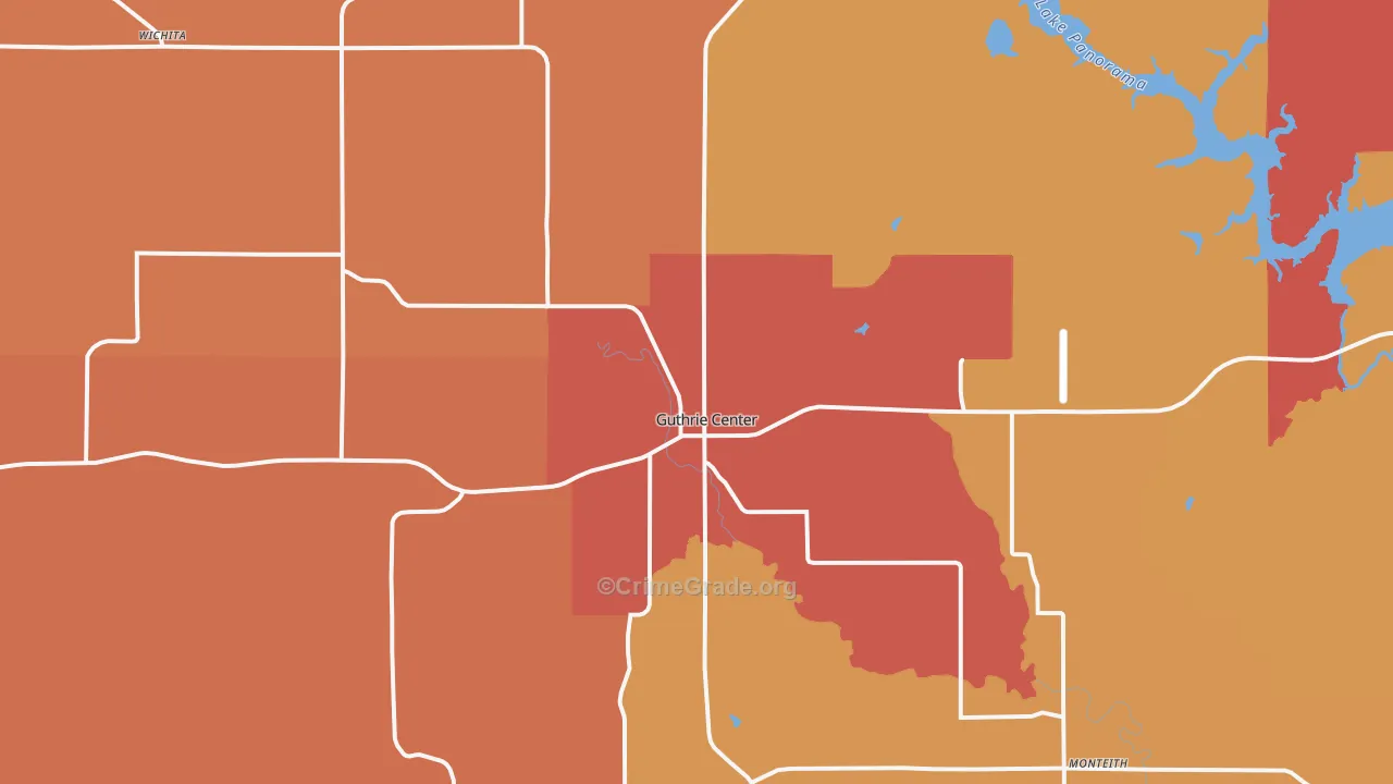 Guthrie Center, IA Map of Robbery Rates