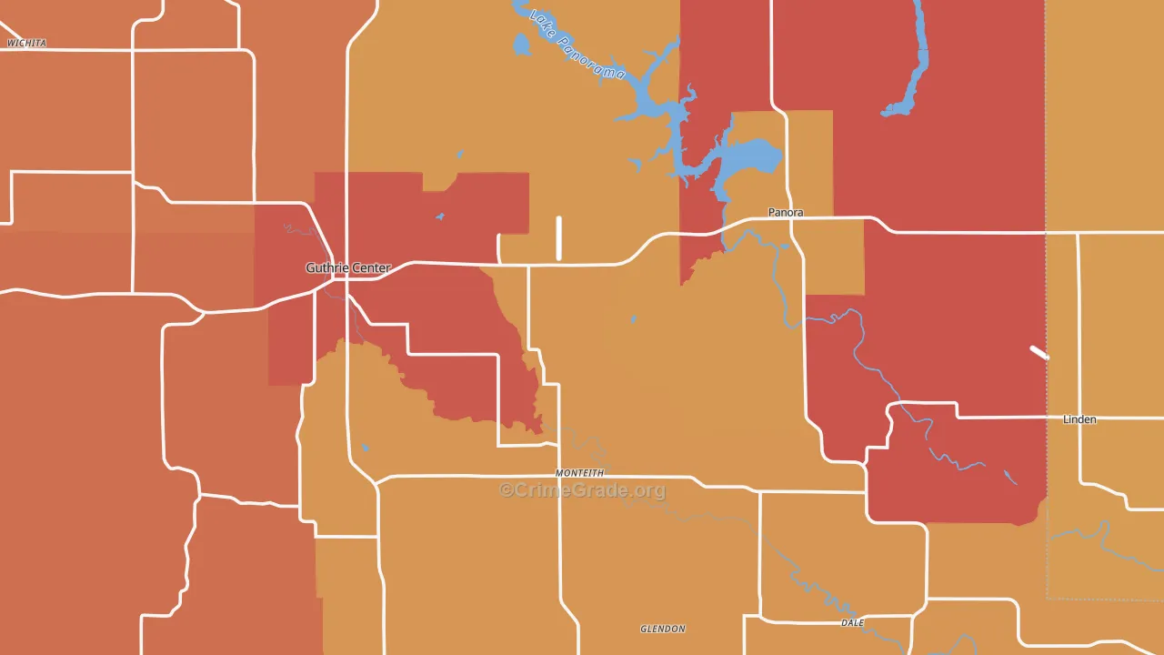 Guthrie County, IA Map of Robbery Rates