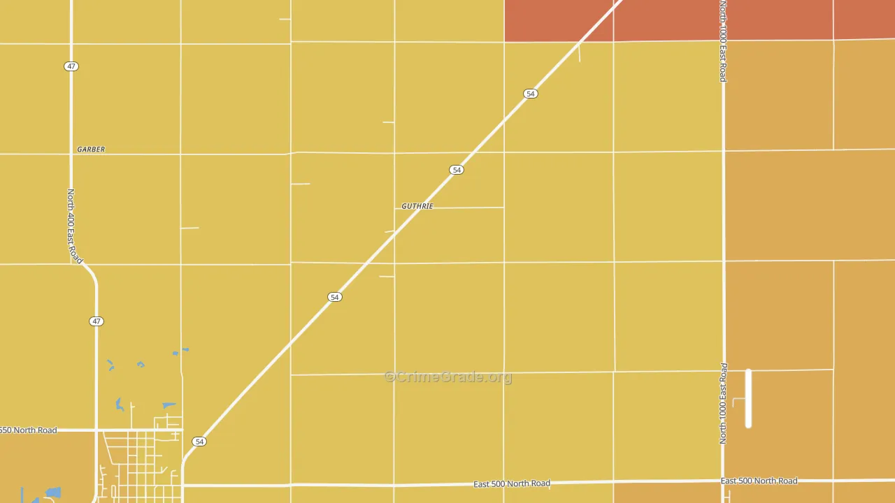 Guthrie, IL Map of Robbery Rates