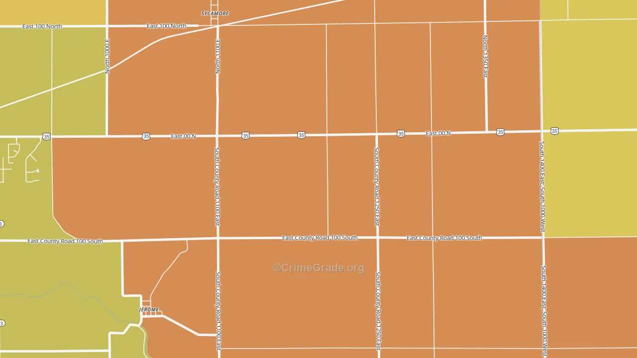 Guy, IN Map of Robbery Rates