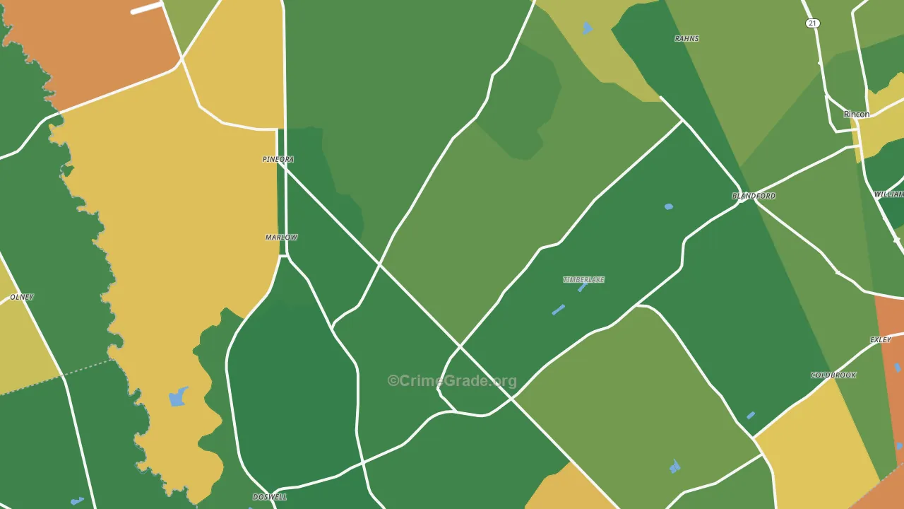 Guyton, GA Map of Robbery Rates