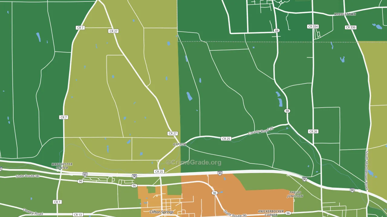 Gypsum, NY Map of Robbery Rates