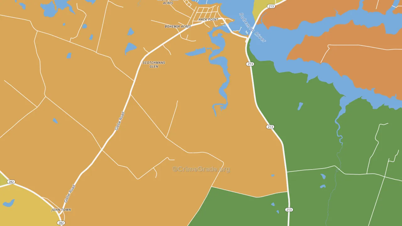 Hack Point, MD Map of Robbery Rates