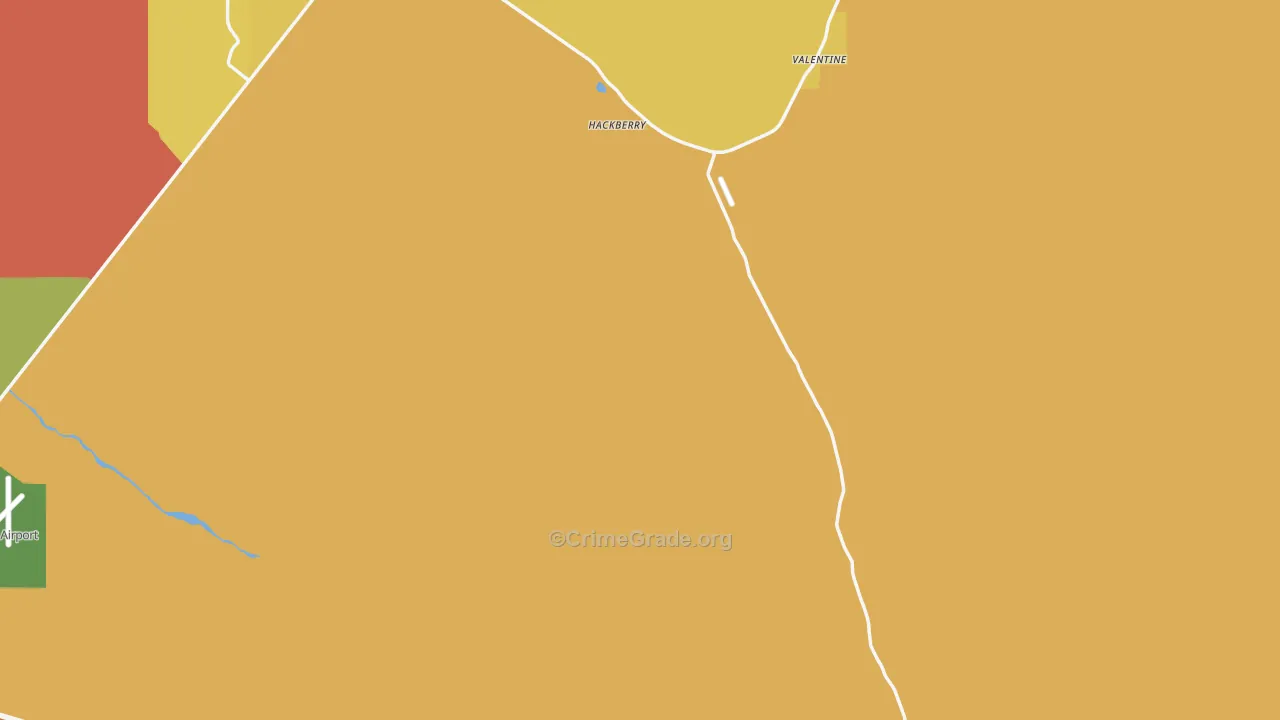 Hackberry, AZ Map of Robbery Rates