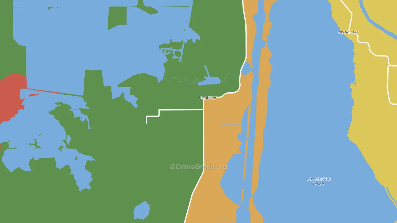 Hackberry, LA Map of Robbery Rates