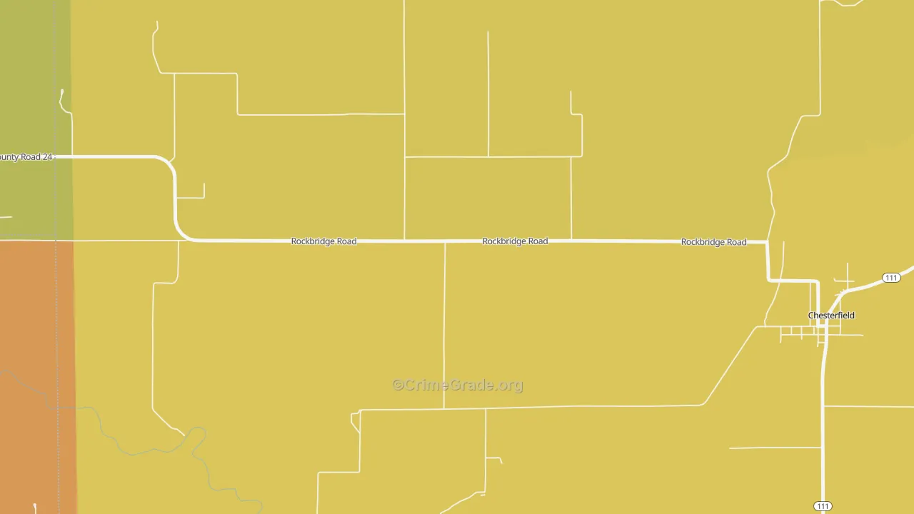 Hagaman, IL Map of Robbery Rates