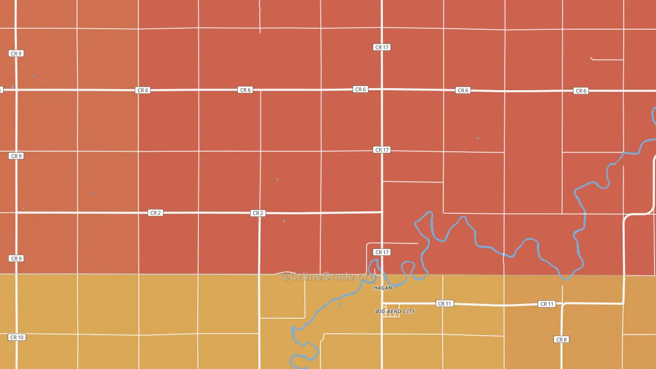 Hagan, MN Map of Robbery Rates