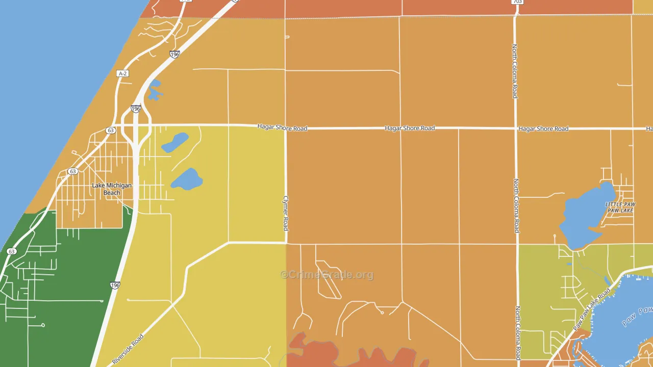 Hagar Shores, MI Map of Robbery Rates