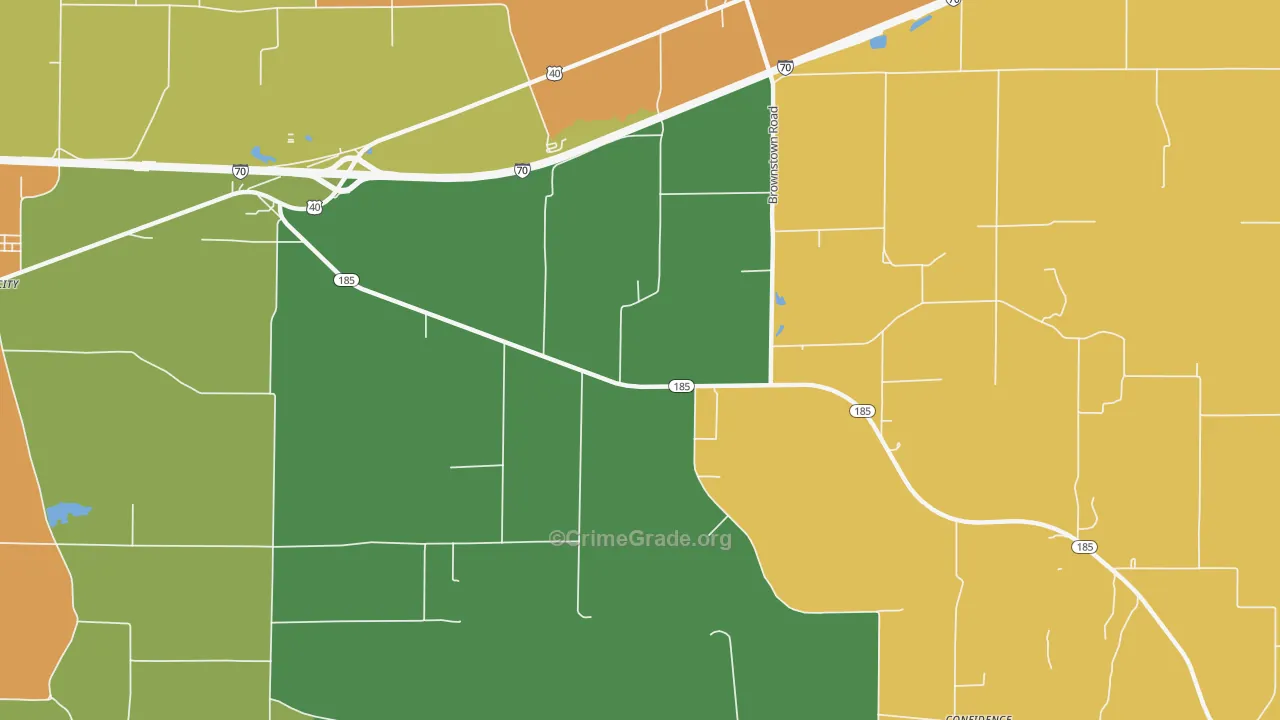 Hagarstown, IL Map of Robbery Rates