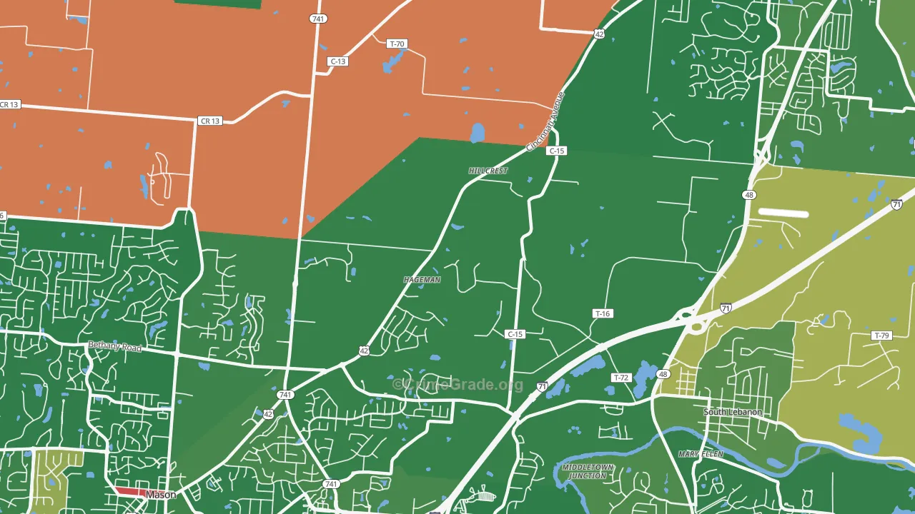Hageman, OH Map of Robbery Rates