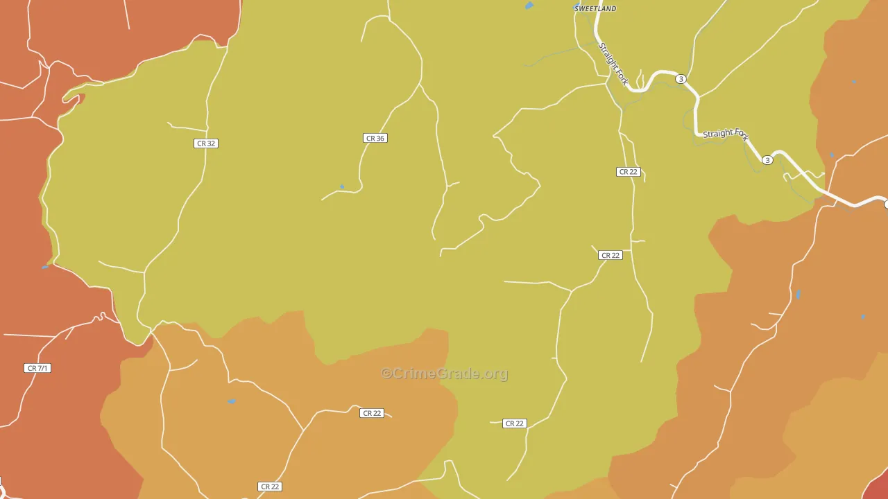 Hager, WV Map of Robbery Rates