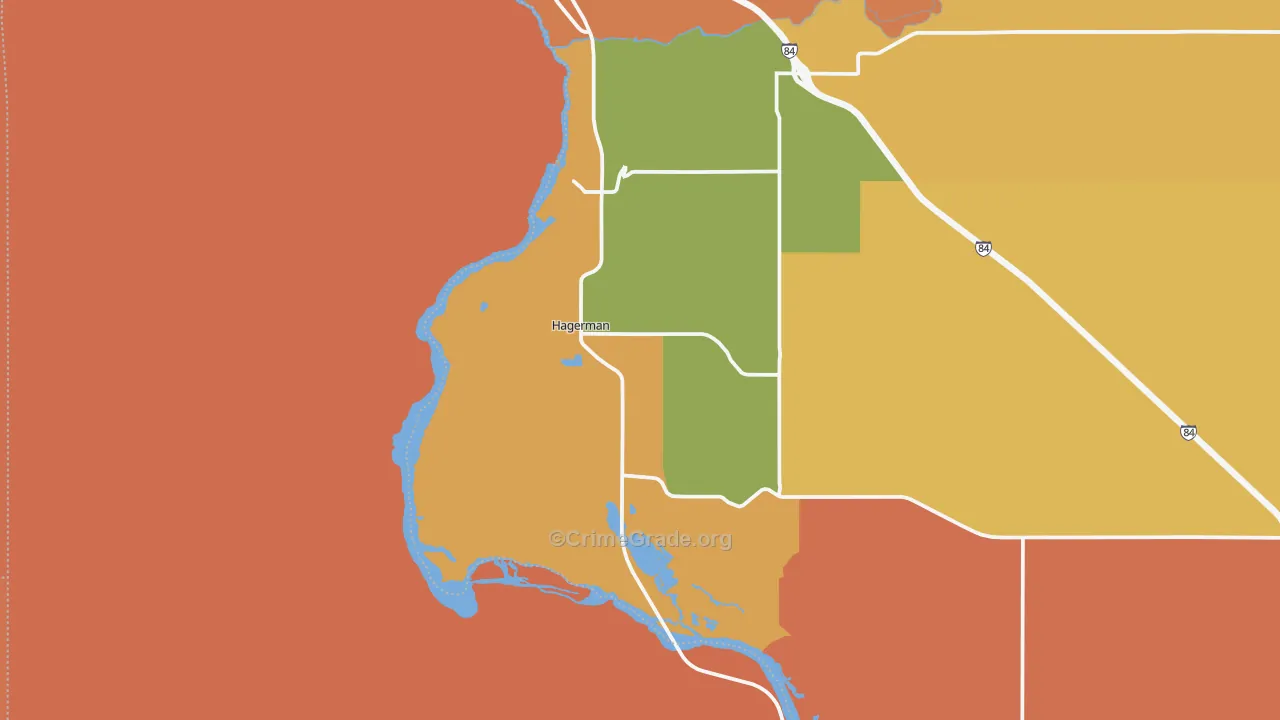 Hagerman, ID Map of Robbery Rates