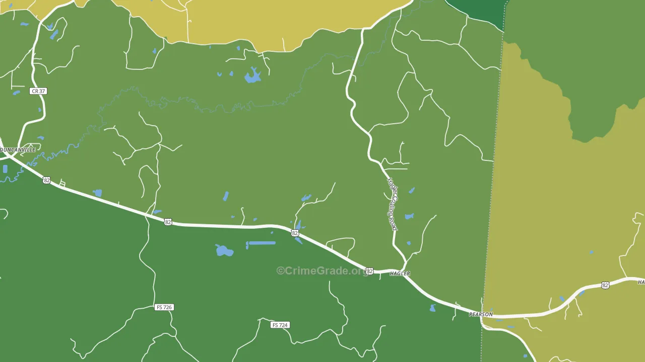 Hagler, AL Map of Robbery Rates