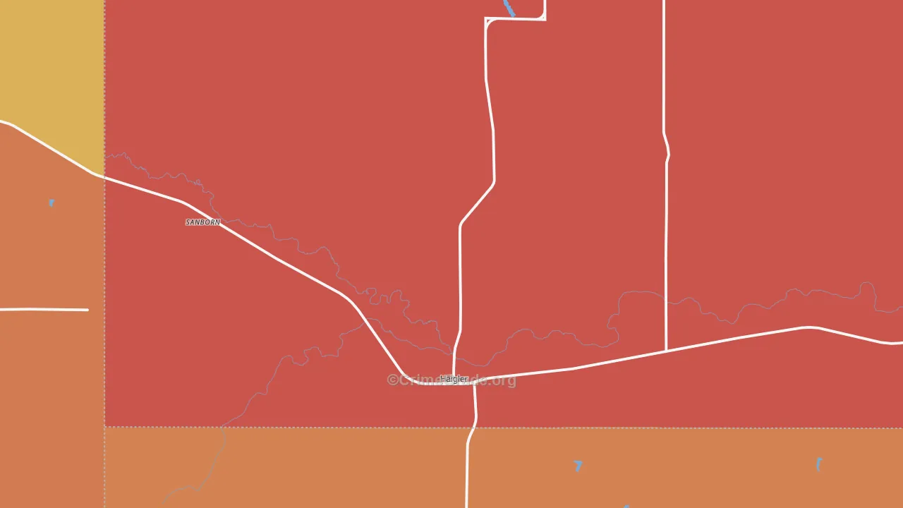 Haigler, NE Map of Robbery Rates