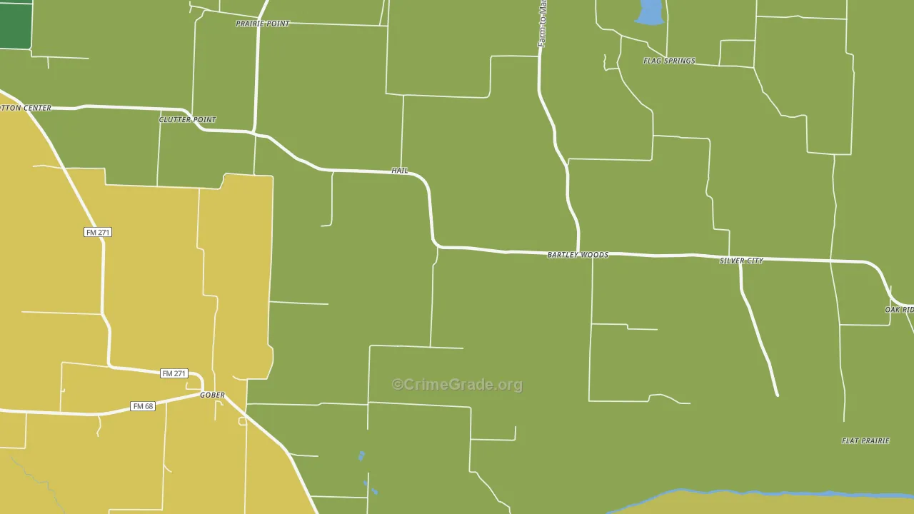 Hail, TX Map of Robbery Rates
