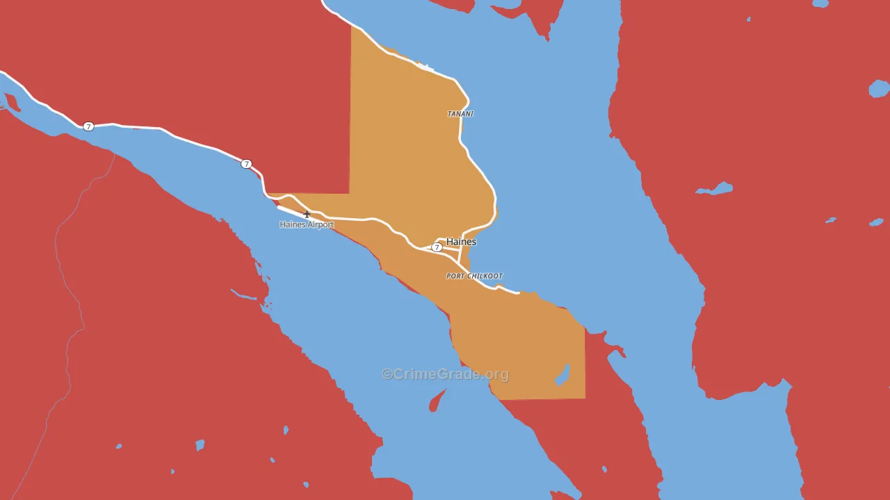 Haines, AK Map of Robbery Rates