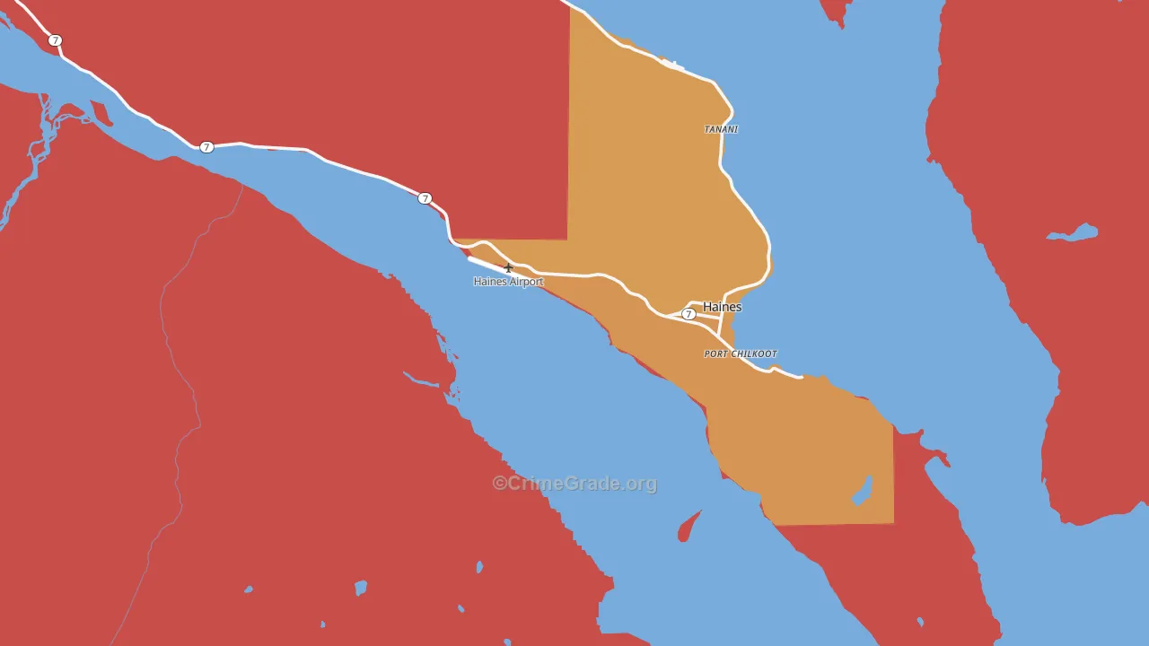 Haines Borough, AK Map of Robbery Rates