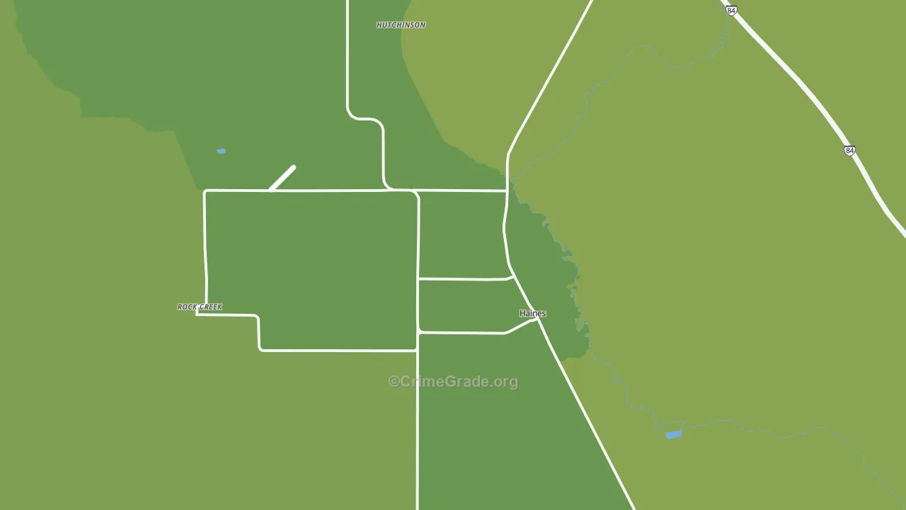 Haines, OR Map of Robbery Rates