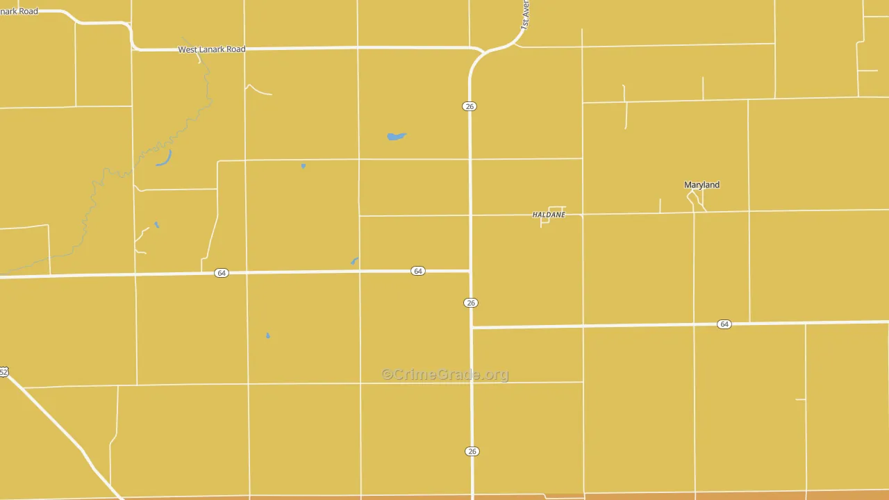Haldane, IL Map of Robbery Rates