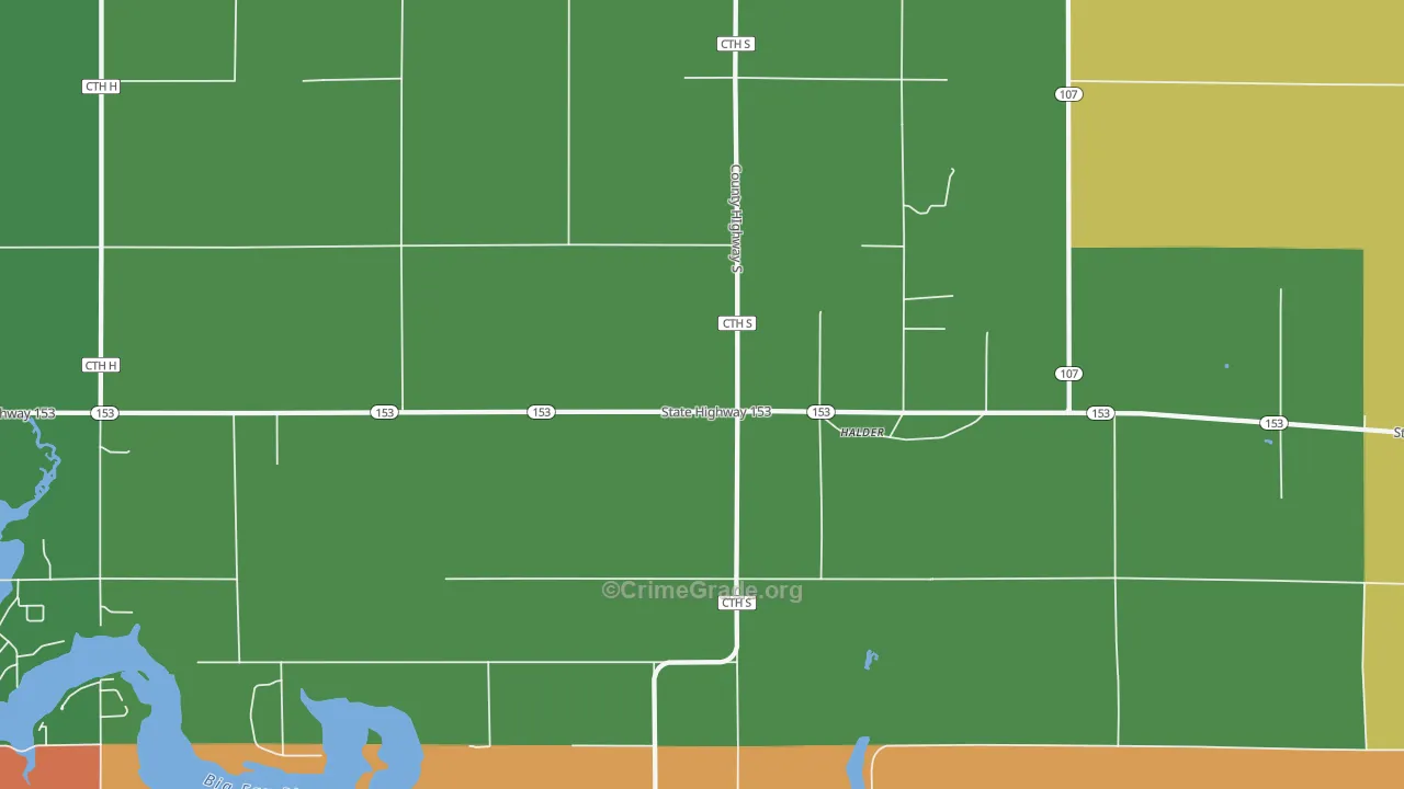 Halder, WI Map of Robbery Rates