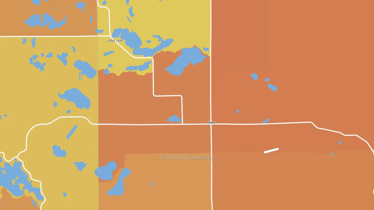 Hale, MI Map of Robbery Rates