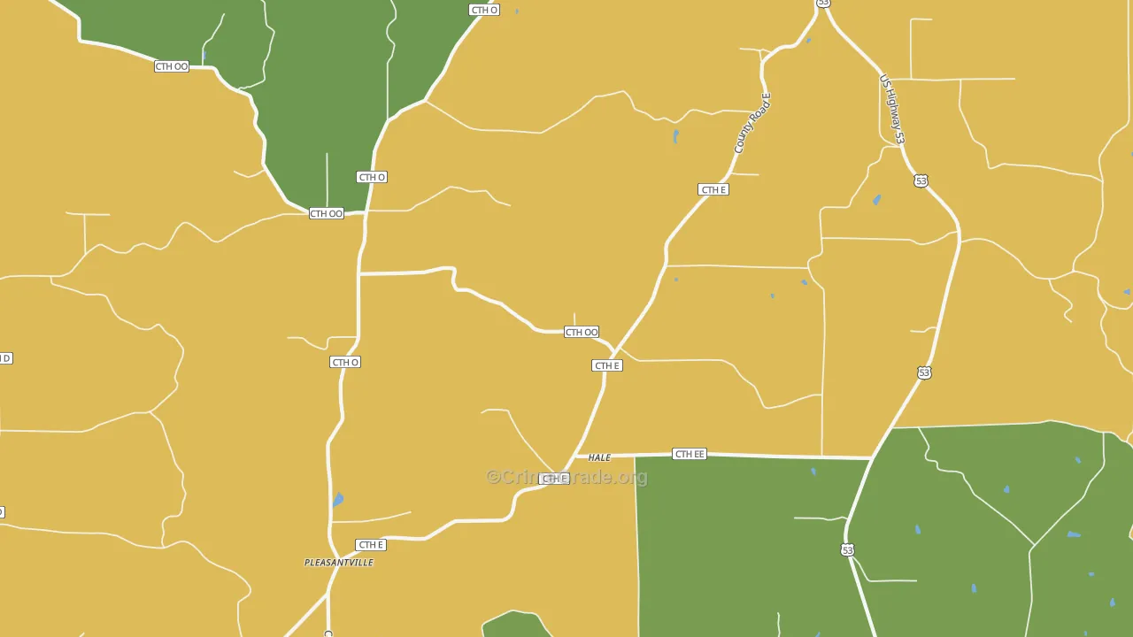 Hale, WI Map of Robbery Rates