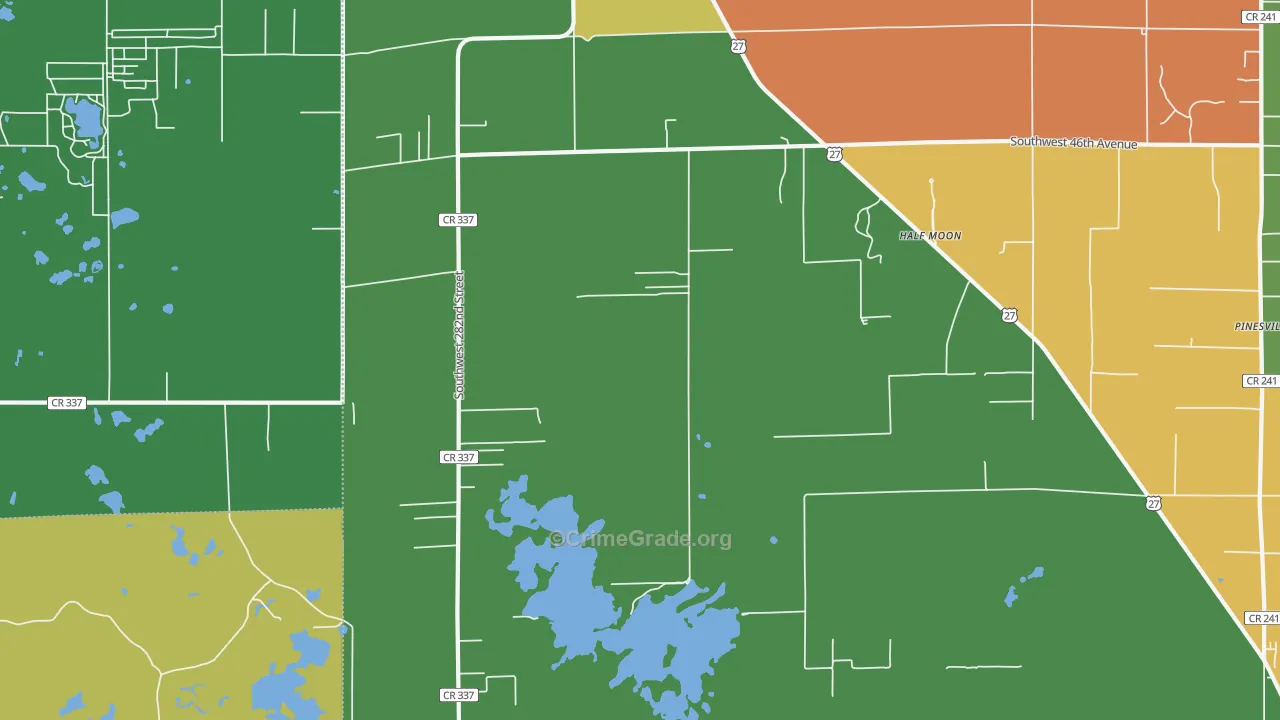 Half Moon, FL Map of Robbery Rates