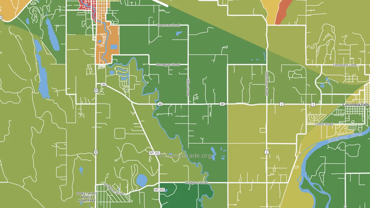 Halfmoon, MT Map of Robbery Rates