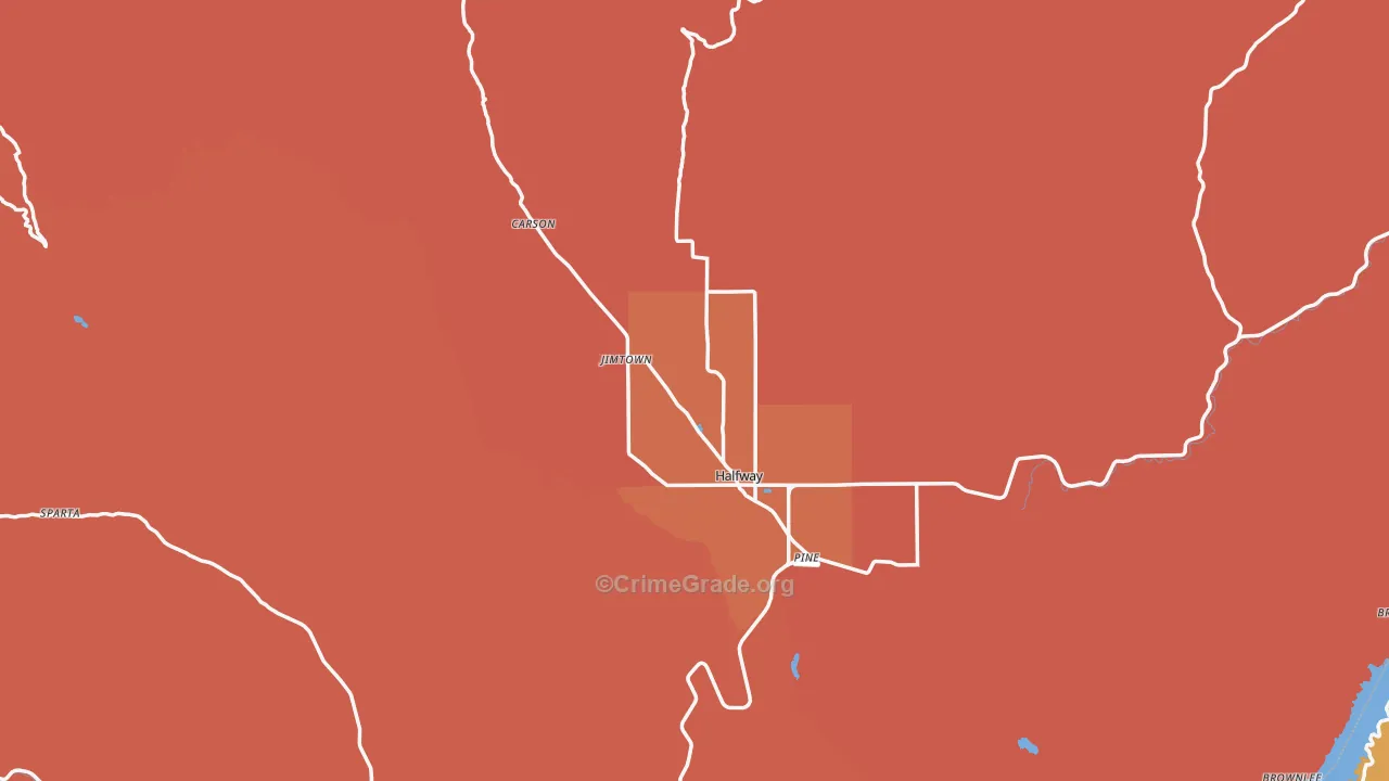 Halfway, OR Map of Robbery Rates