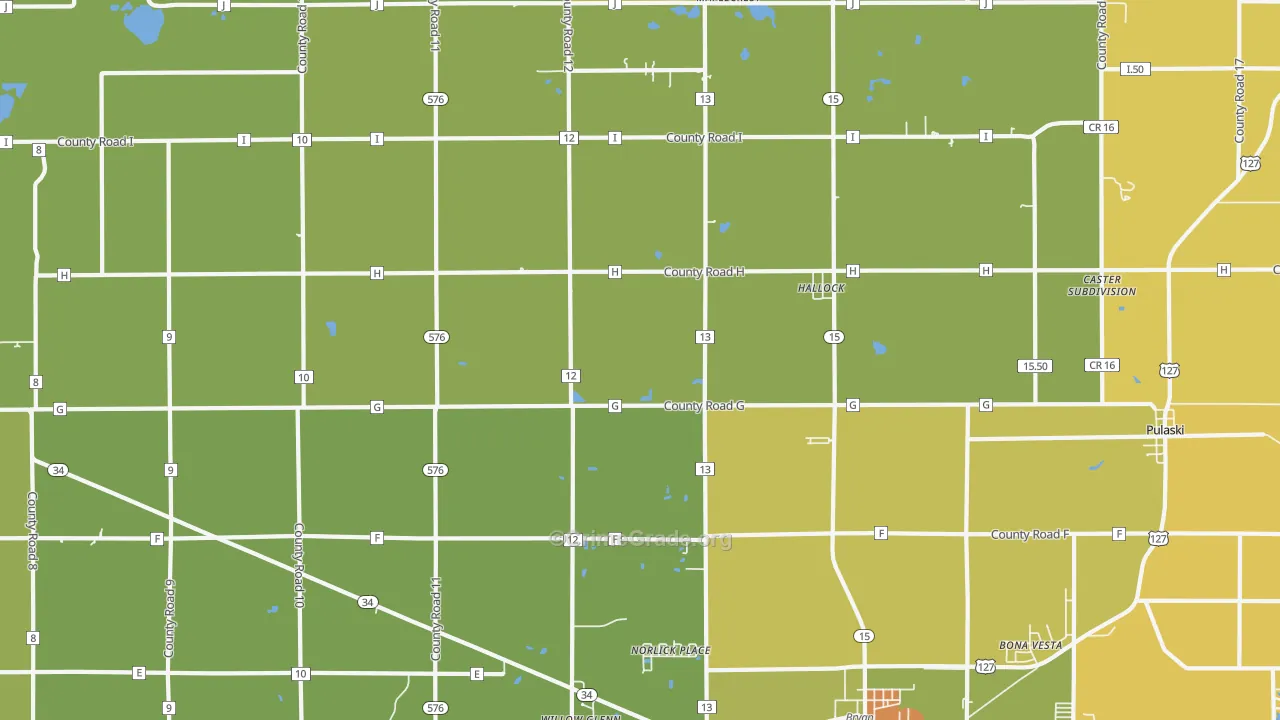Hallock, OH Map of Robbery Rates