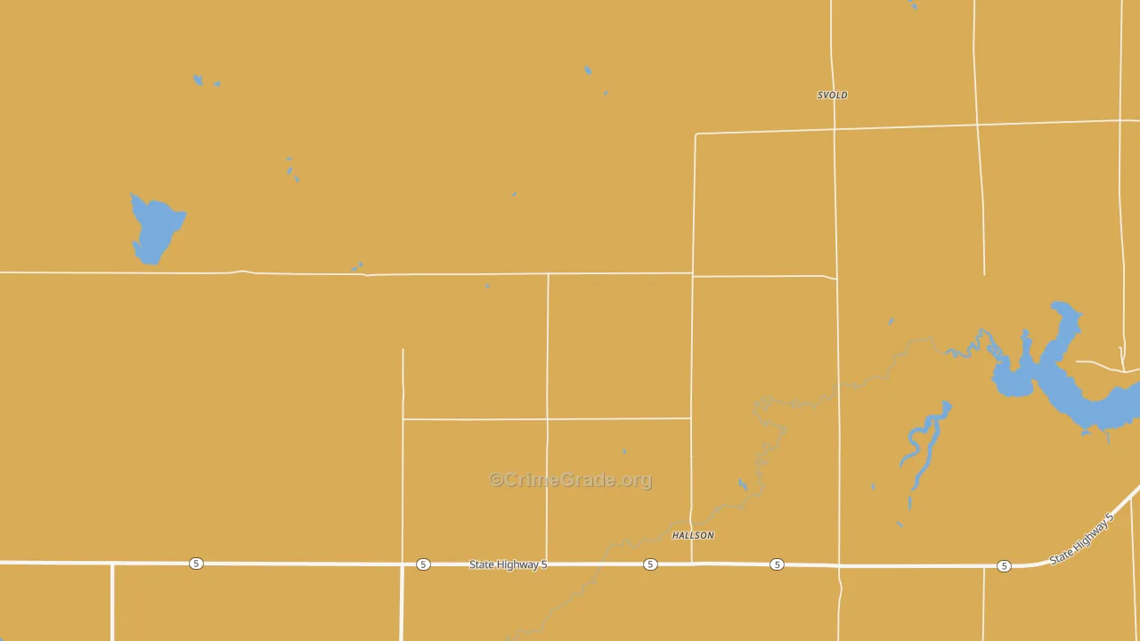 Hallson, ND Map of Robbery Rates